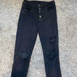 American eagle black jeans high waisted